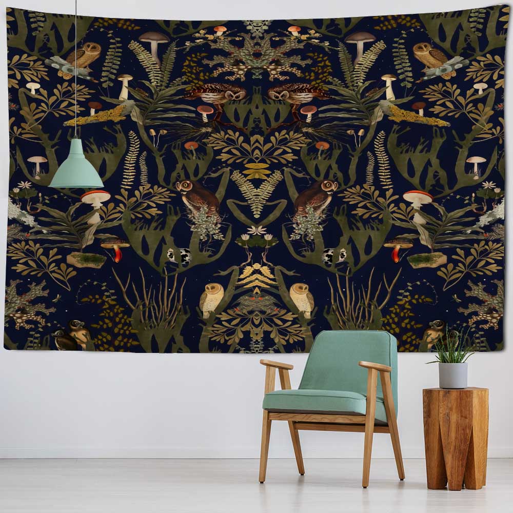 Vintage Art Painting Tapestry Wall Hanging Beach Mat Yoga Mat Sheet Home Decor Plant Animal Art Background Cloth Room Wall Decor