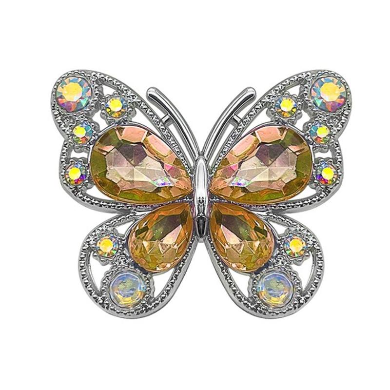 Fashionable Butterfly Shaped Headset Accessories With Dazzling Stones For Girls And Women Earphone Decorations 1 Pair жёлтый