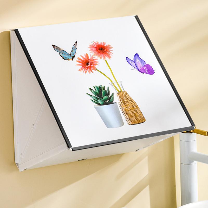 

DIY Bathroom Folding Cloth Storage Box Wall-Mounted Picture Frame Cloth Storage Organizer Butterfly/Silver Edge