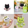 Plush Cat Keychain With Flower Shirt And Sunglasses Design For Cute Gift And Bag Decoration