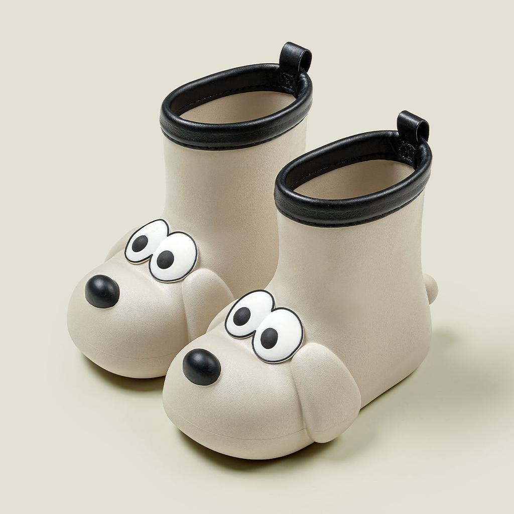 Cartoon Rain Boots Non-slip Outdoor Cute Children's Mid-tube Waterproof Rain Boots Boys and Girls Puppy Cotton Rain Boots