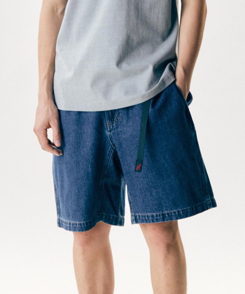 Geulamichi Loose Denim Shorts Mid Indigo