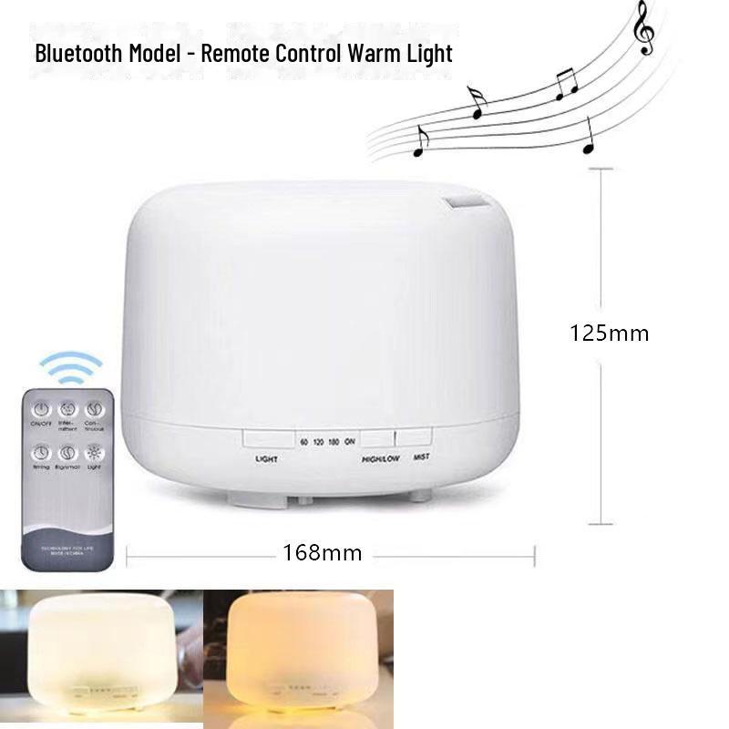 Difuzor și umidificator cu ultrasunete pentru aromaterapie MUJI 500ML, cu telecomandă și lampă cu uleiuri esențiale pentru casă sau dormitor.