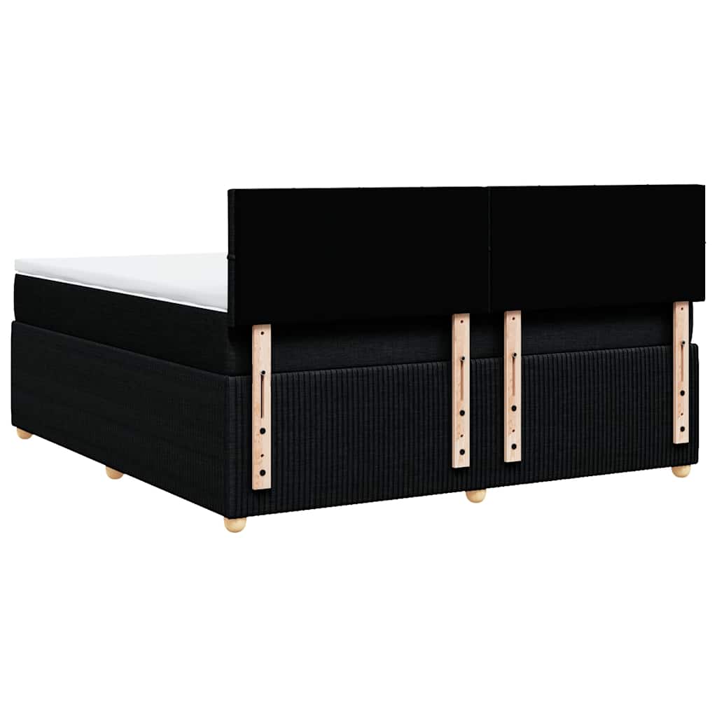 Vidaxl Continental Bed with Mattress, Black, Fabric 180X200 Cm