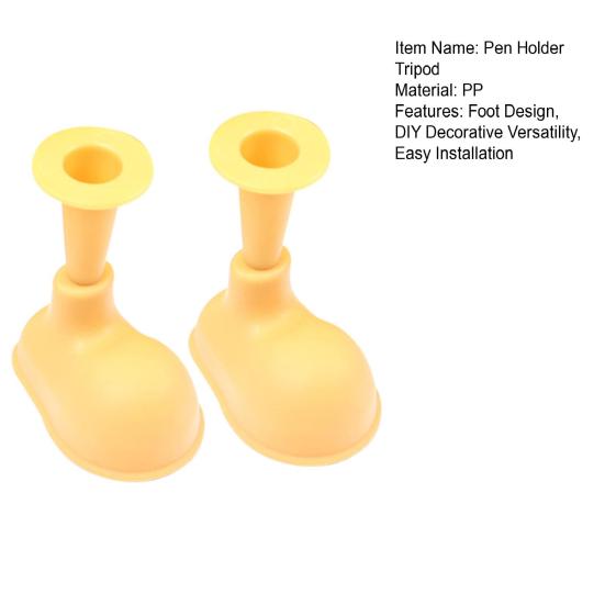 2/4Pcs Pen Holder Tripod Foot Design PP Material DIY Decoration Desktop Pen Holder Rack Cosmetic Storage Box Stand
