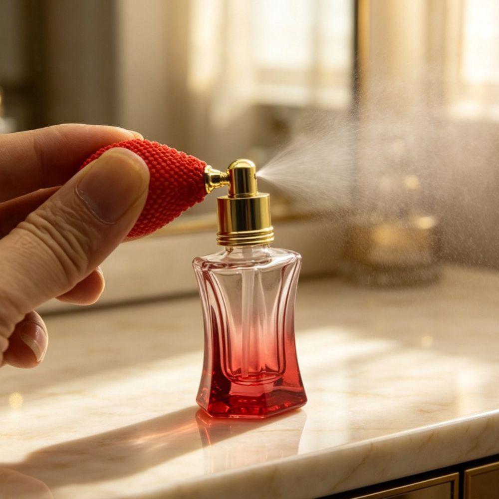 Curved Faceted Air‑Ball Perfume Bottle Glass Empty Perfume Container Gift Giving