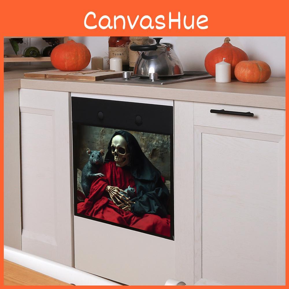 Skeleton Halloween Smile And Mouse Glass Cabinet Kitchen Decor Wall Stickers