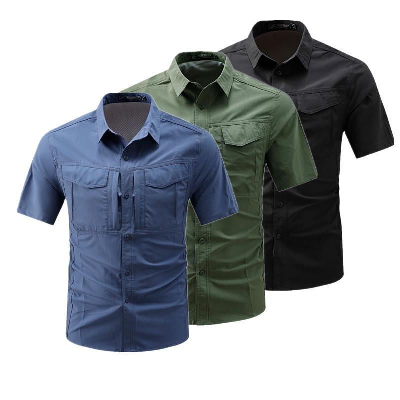 Men's Multi-Pocket Quick-Drying Breathable Workwear Shirt for Spring/Summer 2026