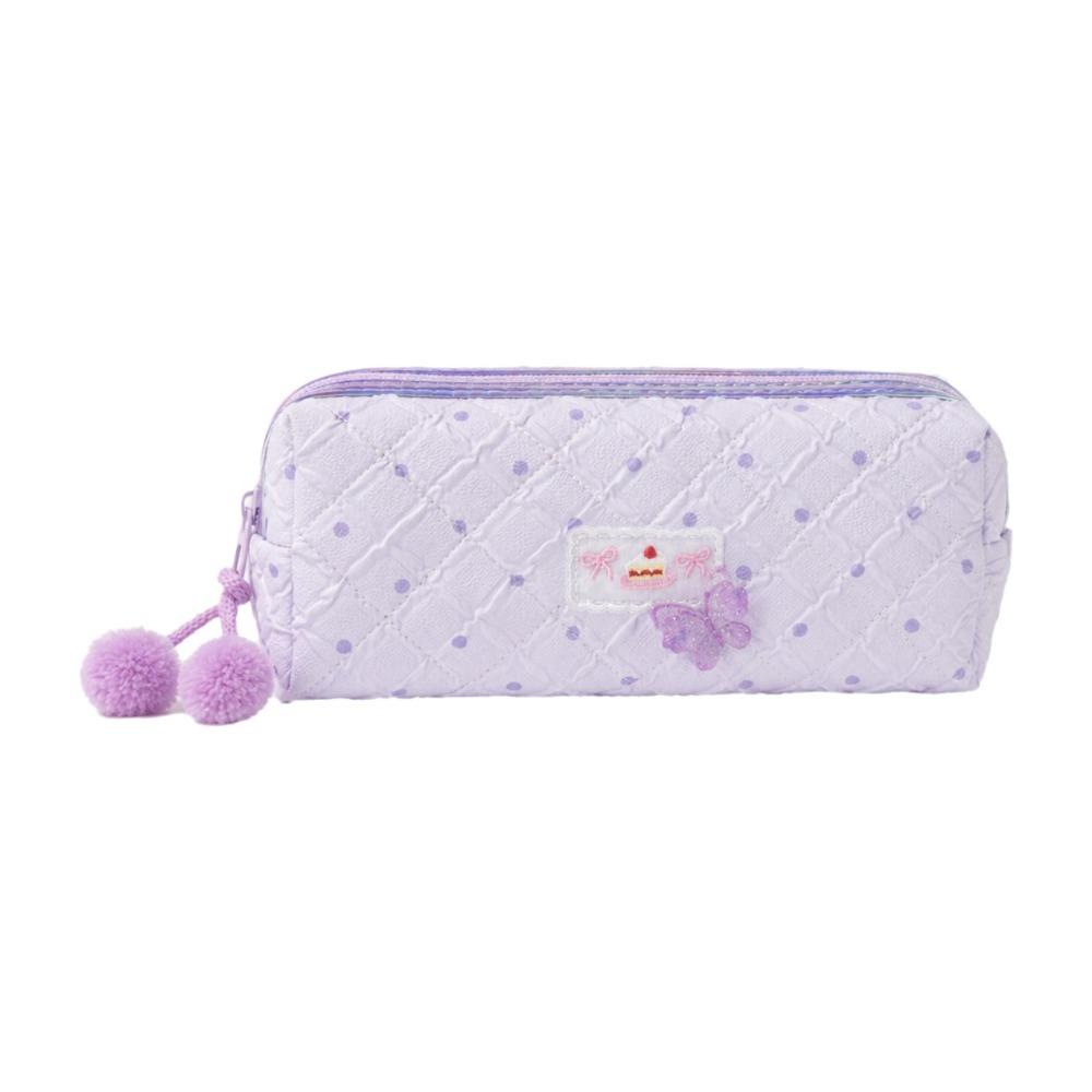 Zipper Closure Pencil Case Quilted Pen Case Fashion School Supply Case Student Supplies