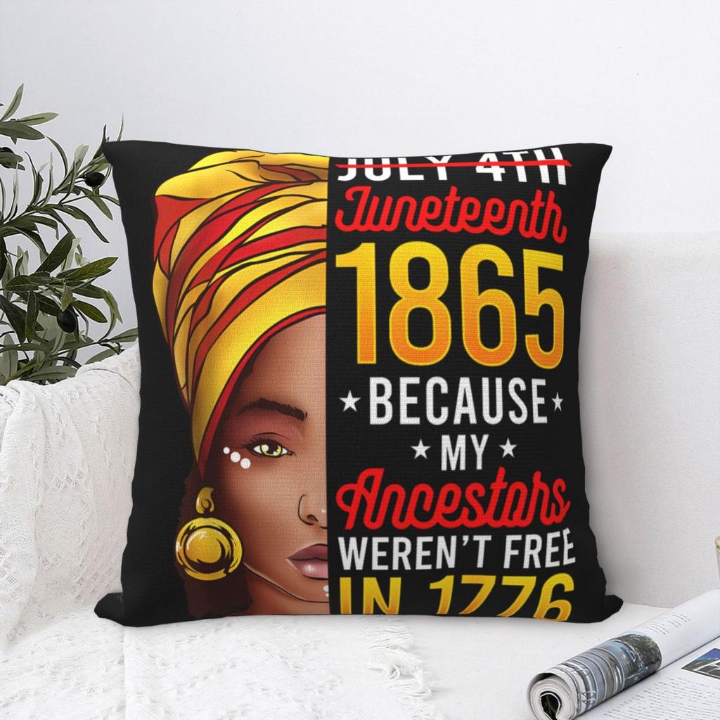 Juneteenth Pillowcase Polyester Cushion Cover Decorations African American Pillow Case Cover Sofa Square 4040cm