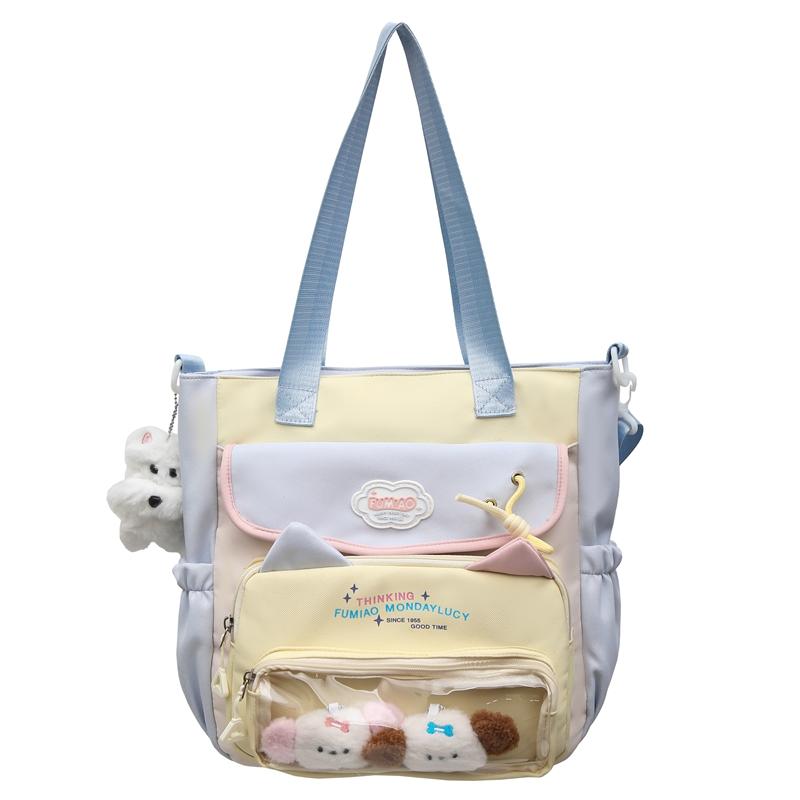 

Сумка через плечо для учащихся средних школ, вместительная, в студенческом стиле, женская сумка для книг синий