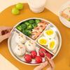 Stainless Steel Kids Plates Portion Control Compartment Trays Divided Meal Plate with 3 Sections for Camping Picnics And School Lunches
