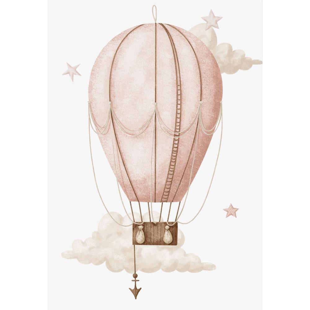 Monkey Lion Poster and Print Canvas Painting Wall Art Picture for Kids Room Nursery Decor Watercolor Hot Air Balloon Animal