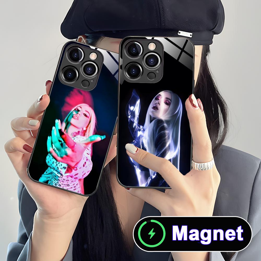 Fashion Ava Max Glass MagSafe Mobile Phone Case for iPhone 17 16 15 14 13 12 11 Air Pro Max Plus Mini Colorful Cover