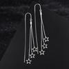 S925 Silver Star Ear Thread Long Tassel Star Hoop Earring Light Luxury Elegant Versatile Ear Jewelry