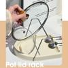 Adjustable Pot Lid Organizer Durable Pot Cover Shelf Lightweight Cookware Storage Rack  Under Sink