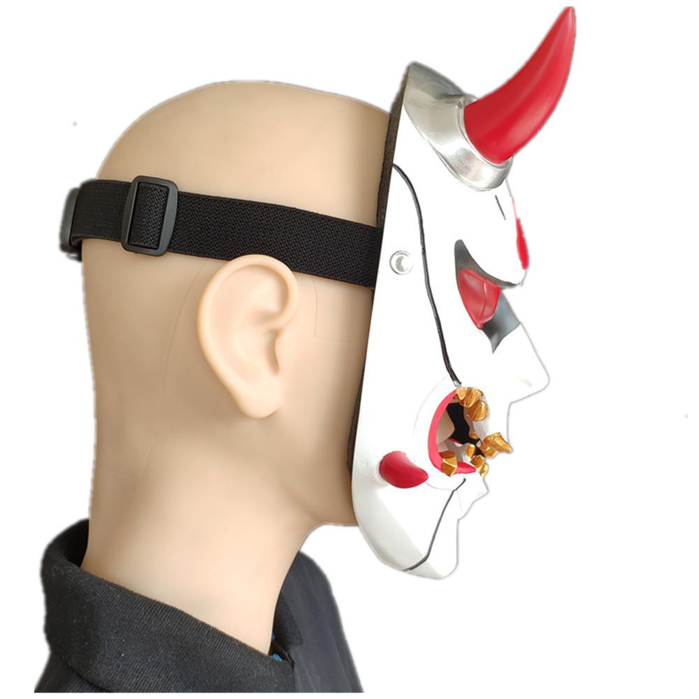 Unikalna żywiczna maska na Halloween z zabawną demoniczną twarzą do cosplayu i na imprezy