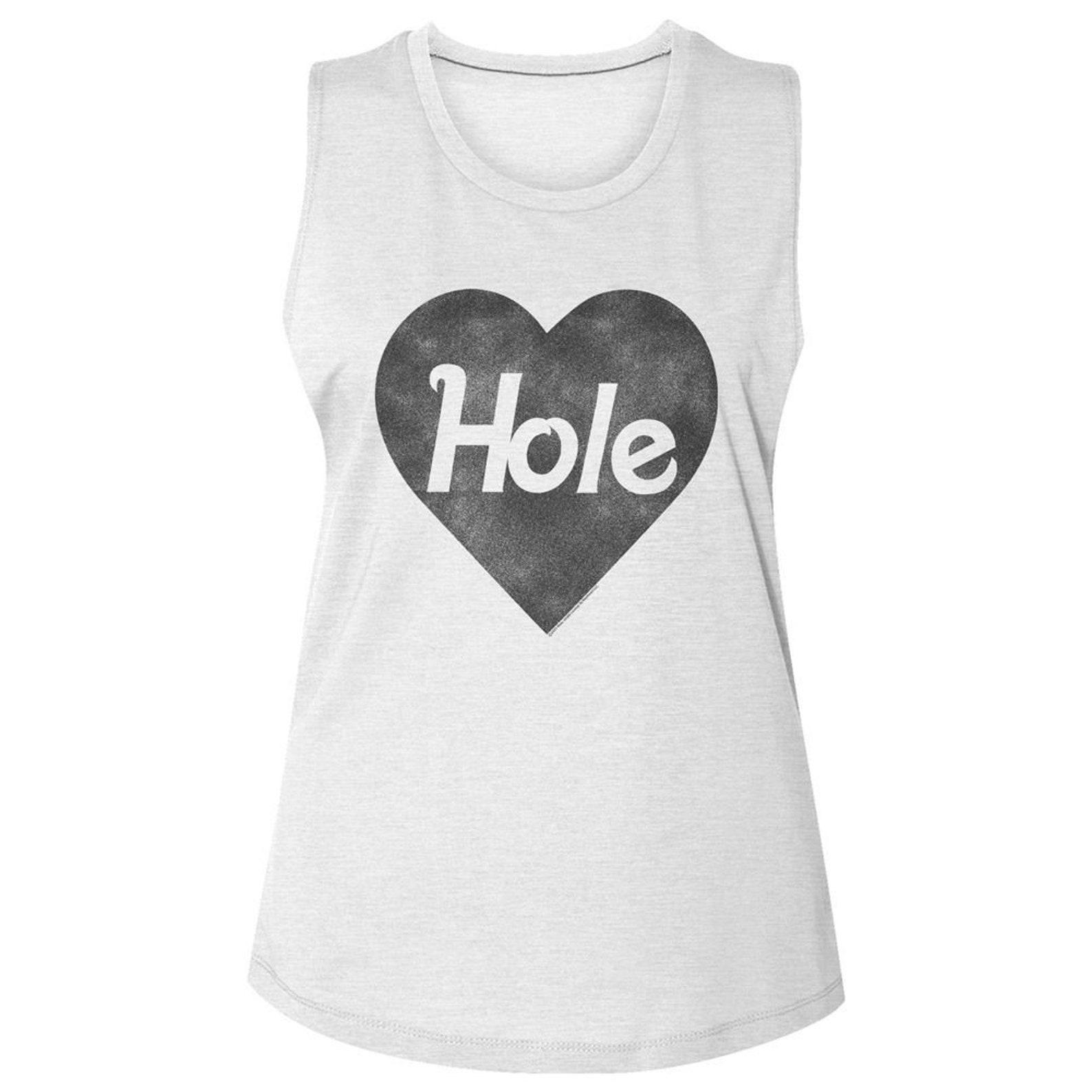 Hole Black Heart Logo White Women s Sleeveless T-Shirt S