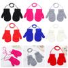 Fashion Anti-lost Baby Boys Girls Knitted Mittens Thick Warm Kids Gloves Sports Gloves