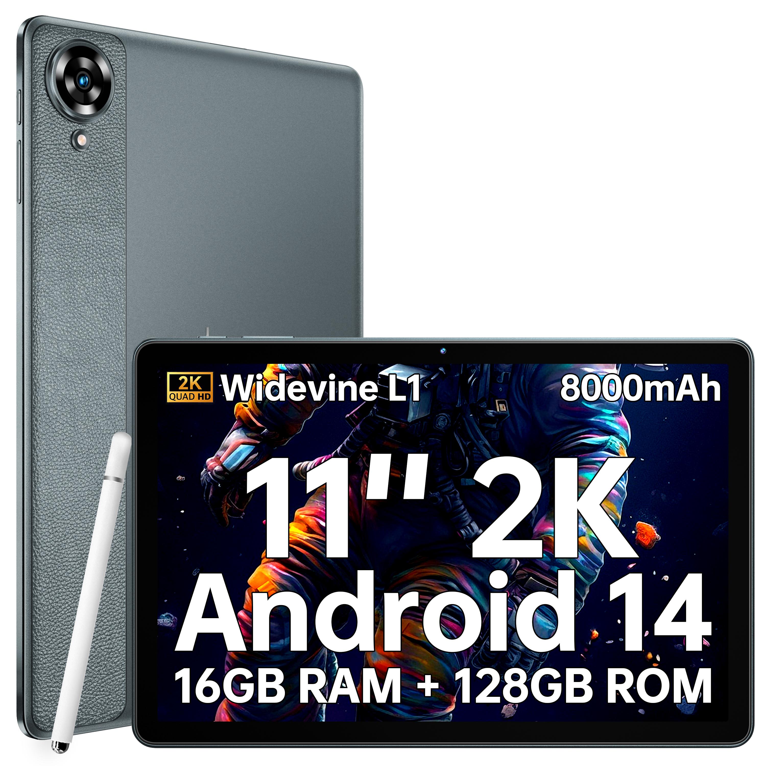 Tablet OUKITEL OT11 - 11 pollici, Android 14, 16 GB + 128 GB, 8000 mAh 4G Tablet con slot per scheda SIM, 13 MP + 5 MP, 5G WiFi, GPS, OTG, stilo