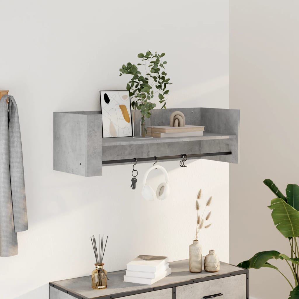 Wall Shelf Concrete Grey 100 x 35 x 30.5 cm Particleboard