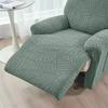 1 Seat Leaf Jacquard Recliner Sofa Cover Dust-Proof Removable Armchair Slipcover Single Armchair Slipcover Decor For Living Room