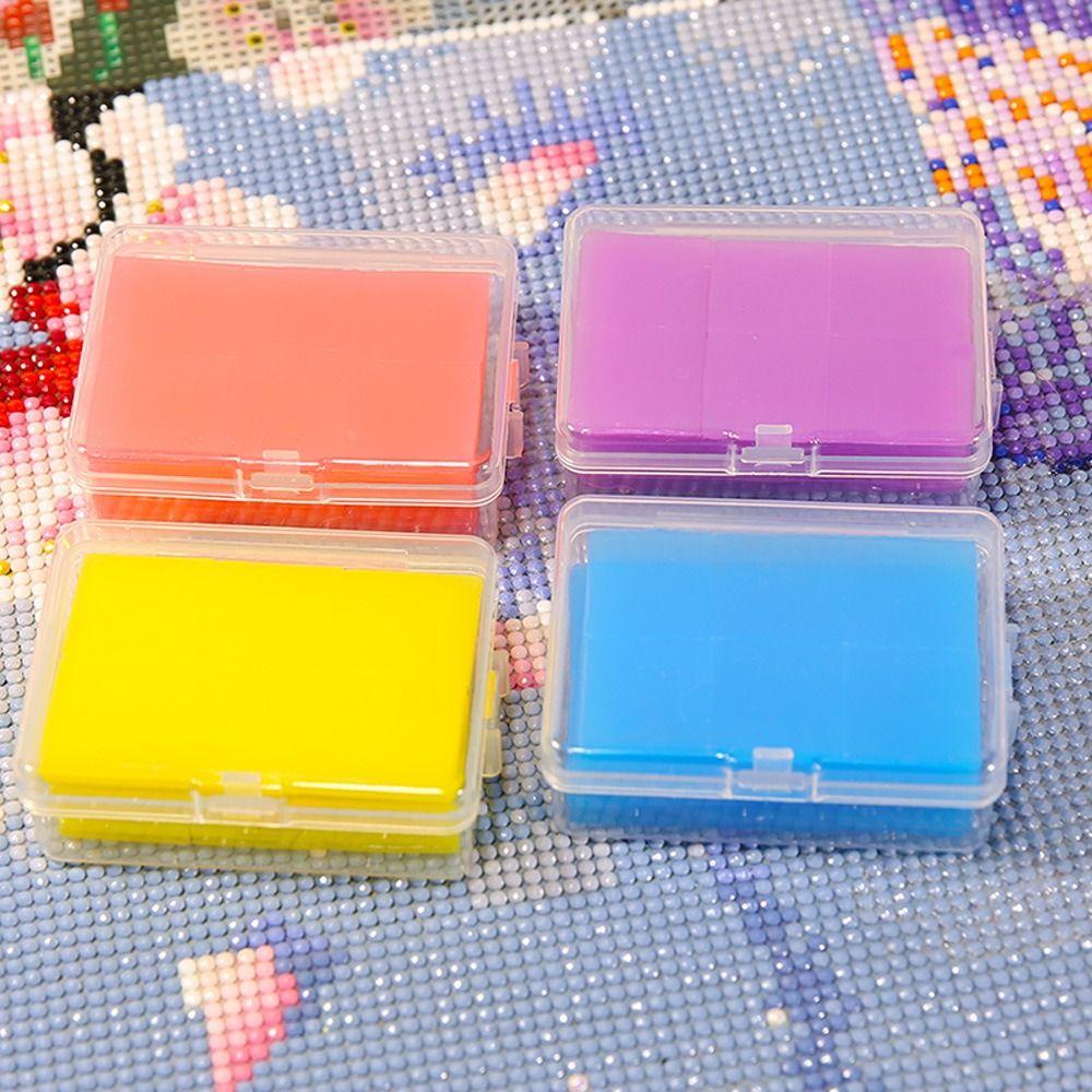 48/32PCS Silicone Luminous Painting Clay Wax Storage Container Box Cross Stitch Diamond Painting Glue Wax Embroidery Mud DIY