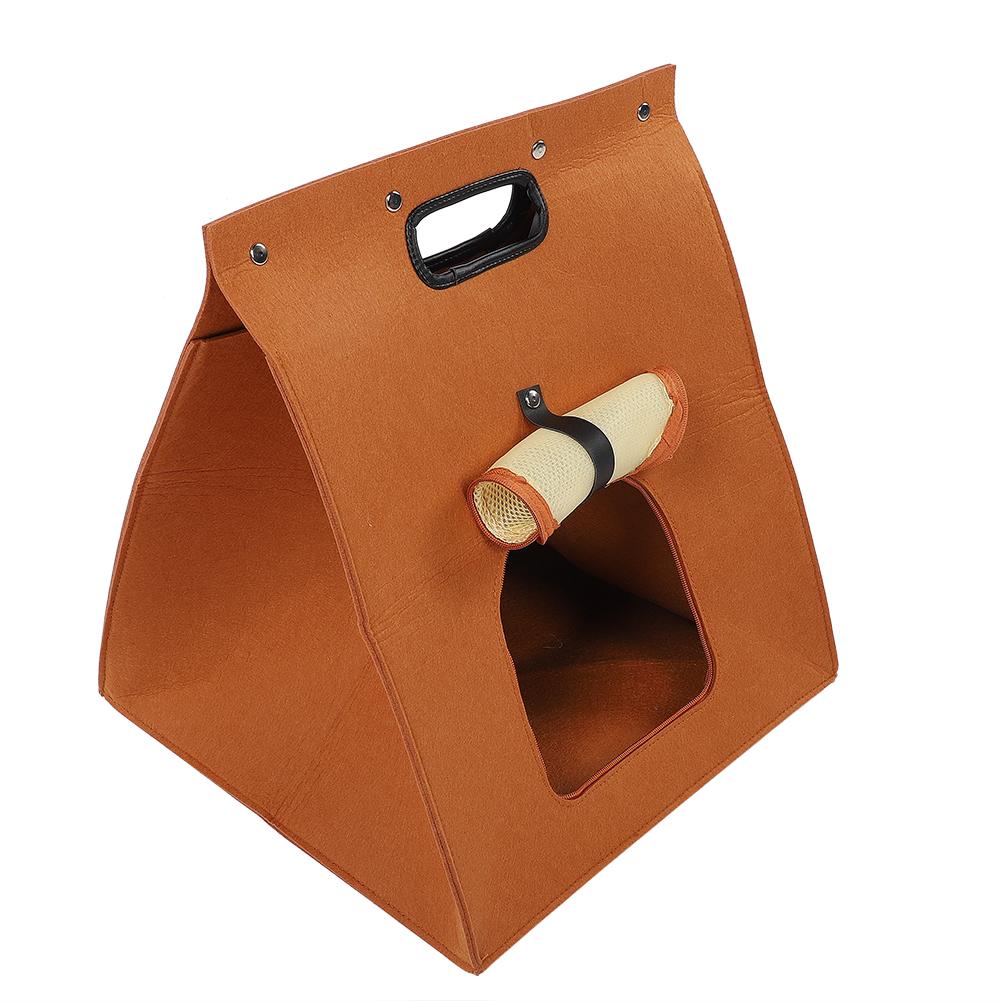 Filzstoff Schokolade Einfache Reinigung Tragbar Gute Luftdurchlässigkeit Bequeme Haustiertasche für Kleine Hunde KatzenSchokolade