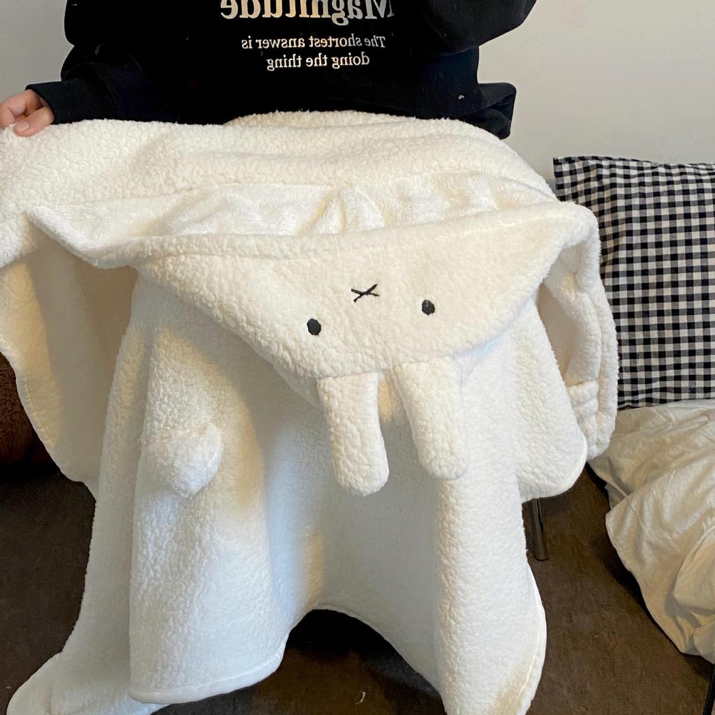 2024 Cute Cartoon Bear Hooded Shawl Blanket - Cozy and Thick for Women