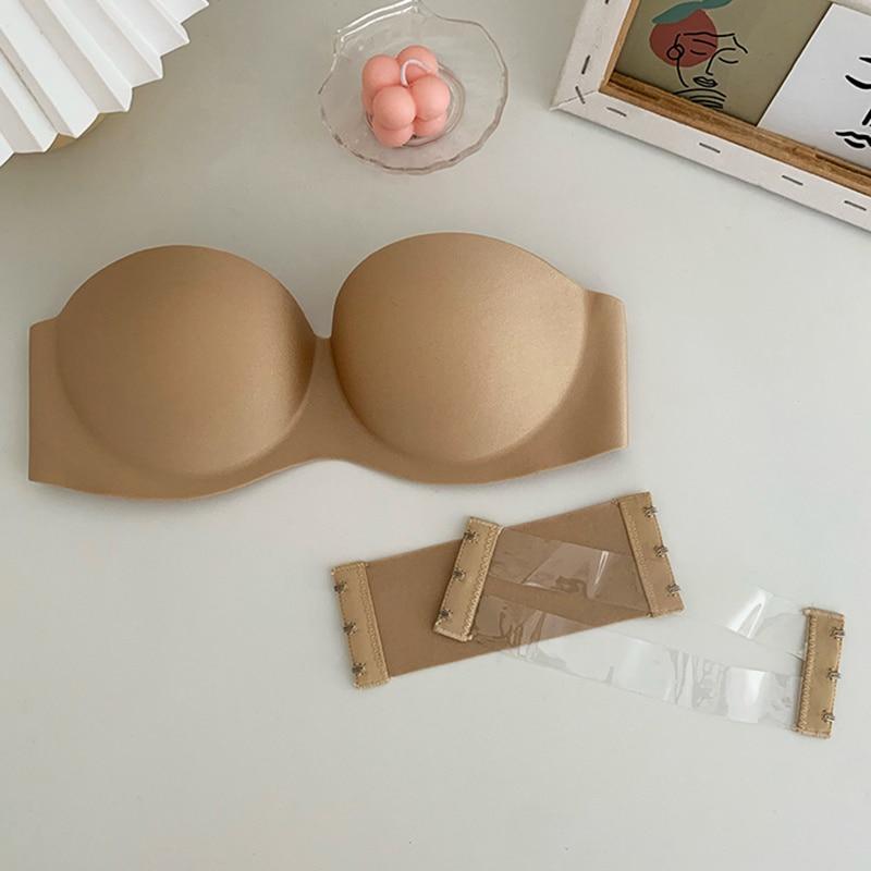 Sexy stroppeløse bh for kvinner Trådløs bralette mykt kvinneundertøy Sømløse bh for damer usynlig bh med 2 stk stropper YSL
