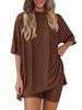 Set Pigiama Donna Casual Solido Colorato Largo Estate 2026 Europeo & Americano