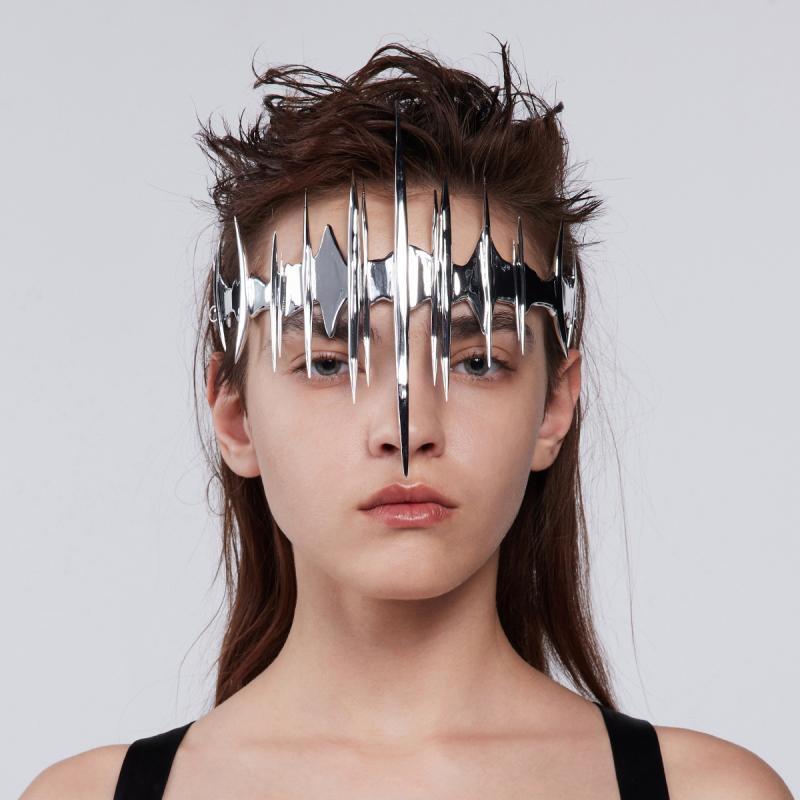 Euramerican metallic sense personality spiked jewelry mask adjustable Gothic punk mask sexy men's and women's facial jewelry