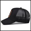 Baseball CZA436 [White Fang] Hat, Cap, Cap, Embroidered, Mesh, Fish, Outdoor, Stylish, Men's, Women's, (Black)