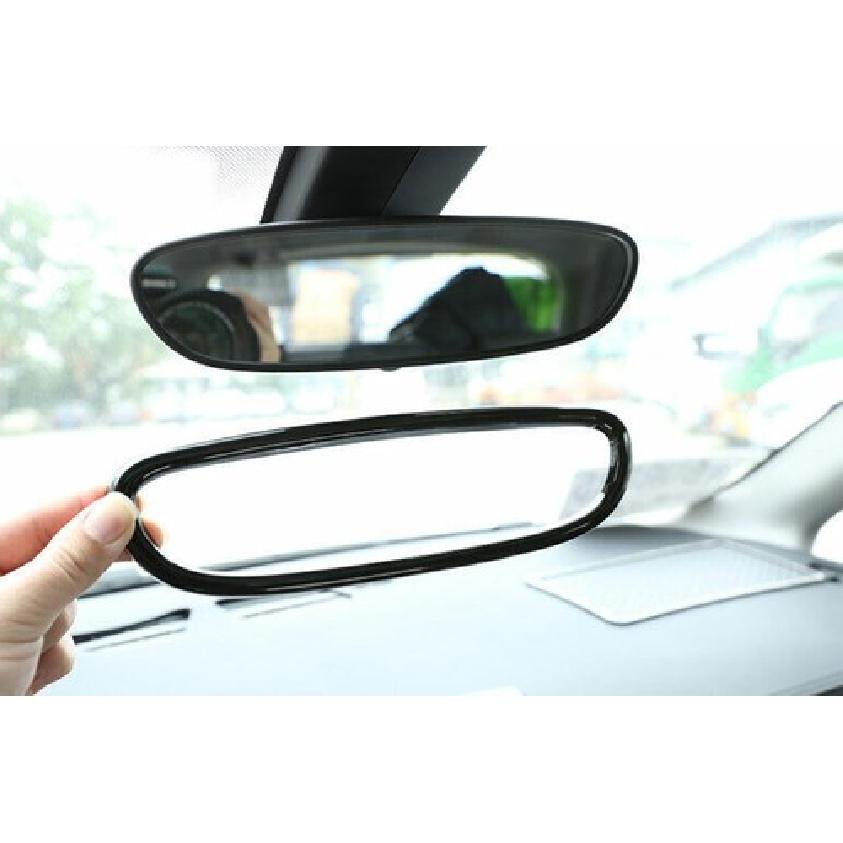 For BMW X1 F48 Car Middle Console 2016-19 Black Wood Grain Rearview Mirror Frame