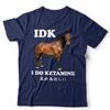 IDK I Do Ketamine Unisex Tshirt Funny Horse Meme Japanese Humour Men T Shirt Malen Crewneck Cotton Summer Short Sleeve