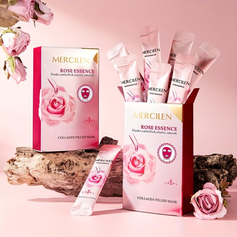 Rose Essence Moisturizing Soft Mask,Hyaluronic Acid Rose Oil Formula,Skin Hydration Mask,Ammonia Free Gel Masks For, Strengthens Moisture Barrier