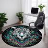 1PC Leopard Print Office Round Rug, Non Slip, Soft and Durable Office Rug for Interior Decoration, Perfect for Office