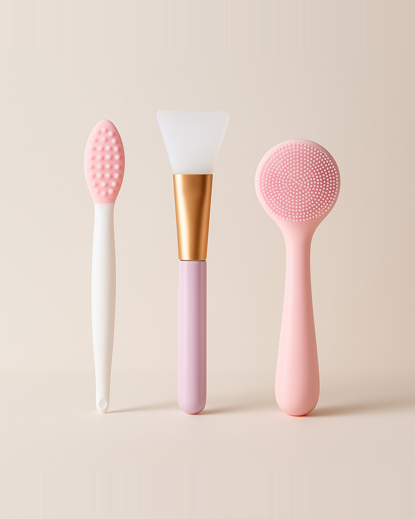 3Pcs Silicone Manual Facial Cleansing Brush Set Blackhead Removal for Deep Cleaning and Gentle Exfoliation Face Mask Applicator