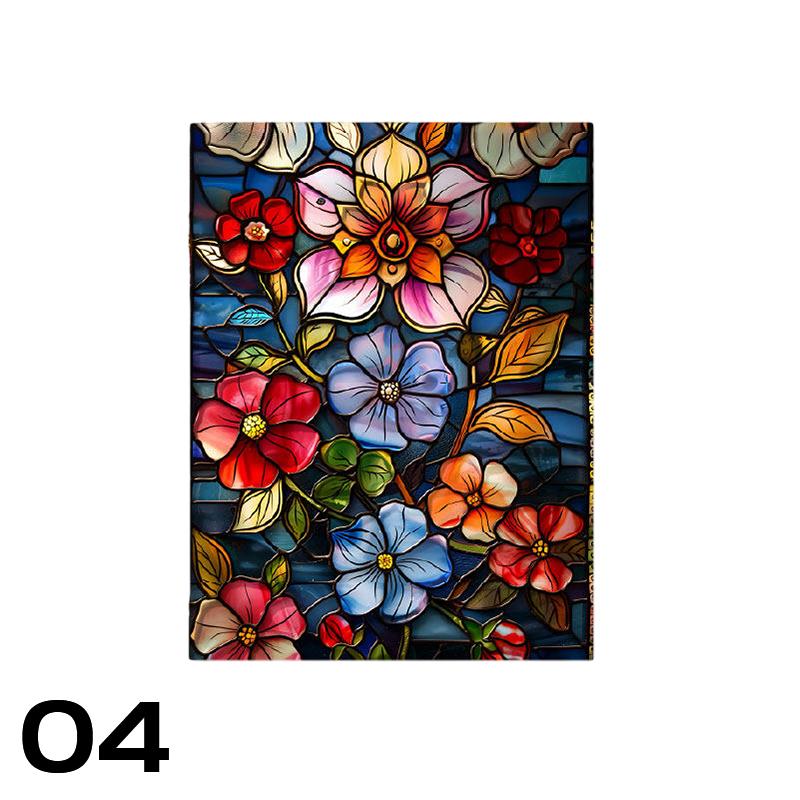Colorful Stained Glass Film Self-adhesive Frosted Opaque Window Film Toilet Hotel Club Art Decoration Privacy Window Films
