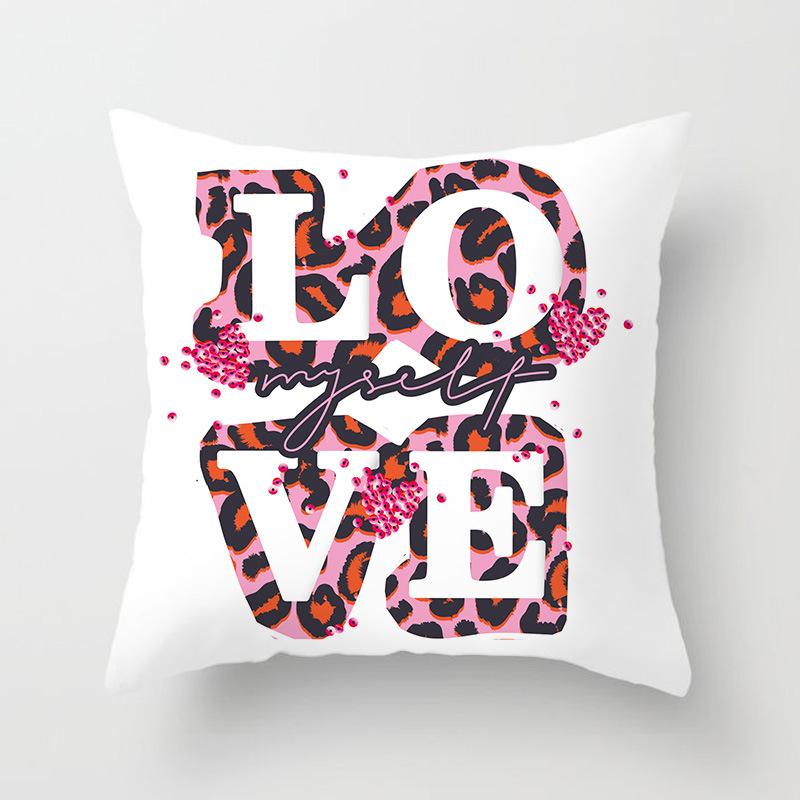 Kissenbezug mit rosa Leopardenmuster für Zuhause, Sofa oder Büro