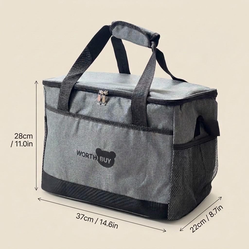 Large Insulated Lunch Bag Waterproof Thermal Cooler Bag Oxford Storage Bag with Shoulder Strap for Men Women Work Picnic Travel