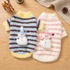 Winter Pet Dog Sweater With 3D Snowman Design Faux Mink Stripe Warm Two-Legged Coat Teddy Poodle
