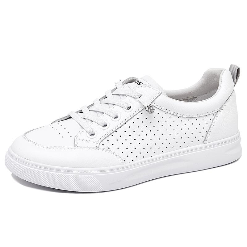 

Flat Shoes for Women New Spring Sports Board Shoes Top Layer Cowhide Casual Shoe Sneakers Women Platform Flats 42