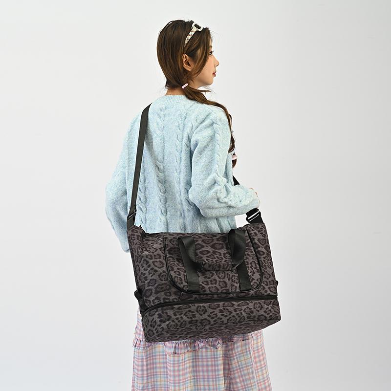 Leopard Print Large Capacity Travel Bag Women's Short-Distance Boarding Storage Bag Portable Luggage Bag