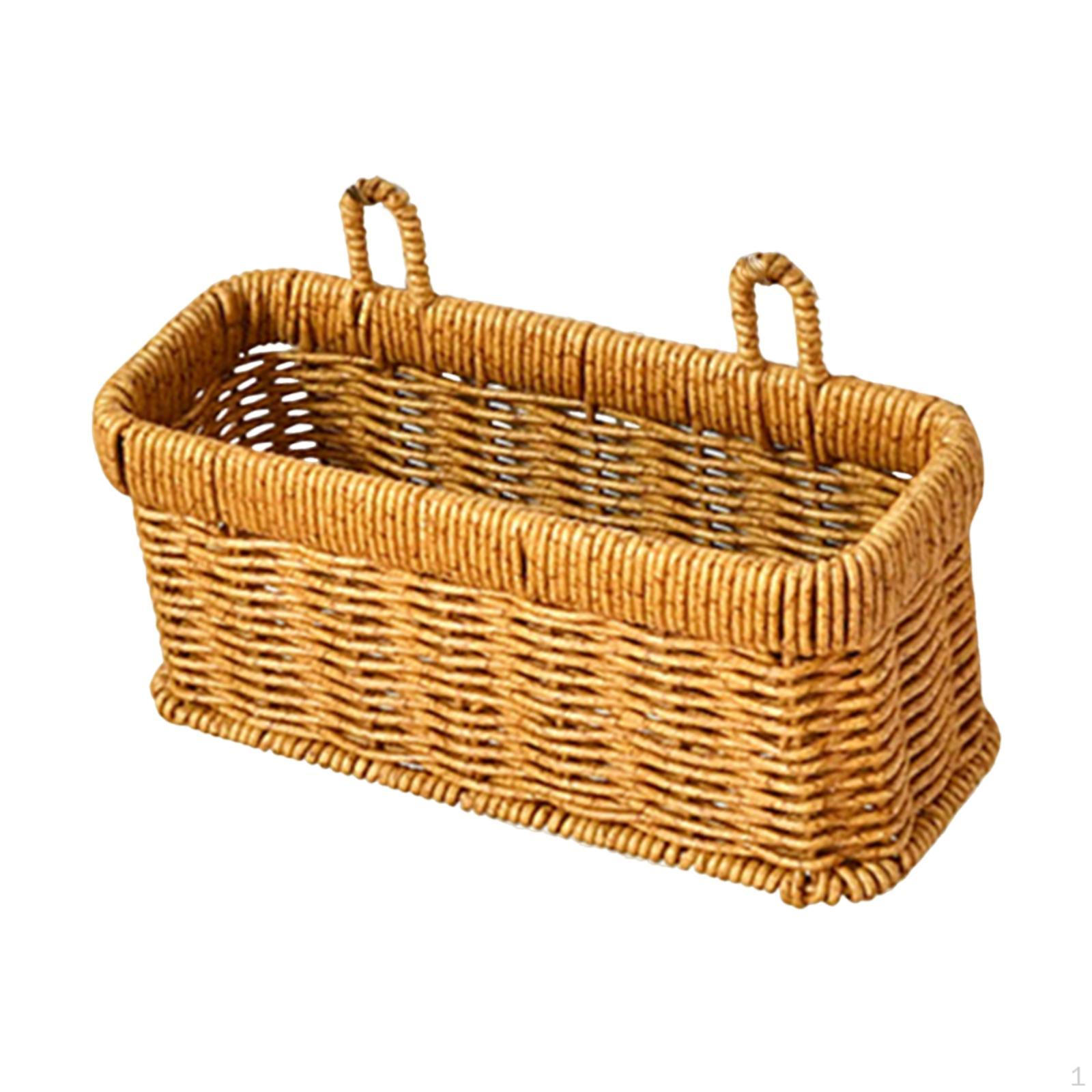 

Кухонная корзина для хранения Декоративная Рустикальная Ручной работы Плетеная Органайзер для фруктов и мелочей Настенный Small