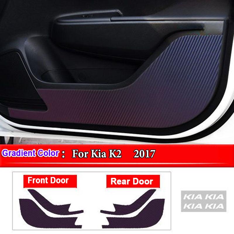 For Kia Sportage K2 K3 K4 KX3 K5 KX5 KX7 Car Inner Door Anti Kick Pad Carbon Fiber Patterned Pad Stickers Protective Accessories