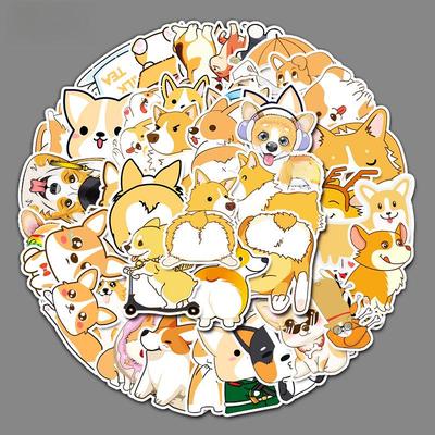 50 Niedliche Cartoon Corgi Aufkleber für Gepäck, Fahrräder, Roller und Autos – Wasserdichte & Lustige Dekorationen