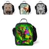 Animal School Lunch Bags Kids Boy's Food Carriers With Soft Handle For Travel