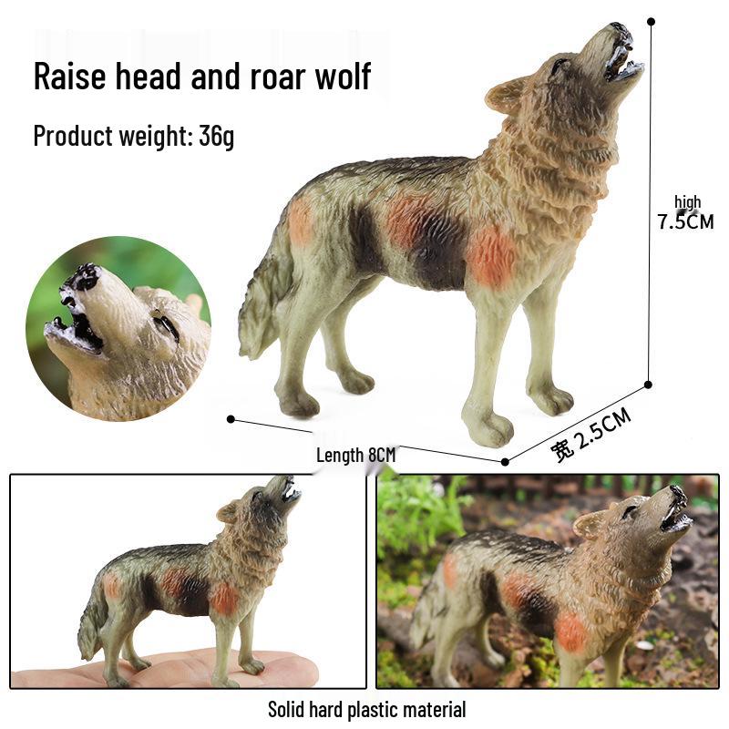 Cross-border Wild Animal Model: Prairie, Brown, Snow, Predator Wolves & Cub Educational Display Toy