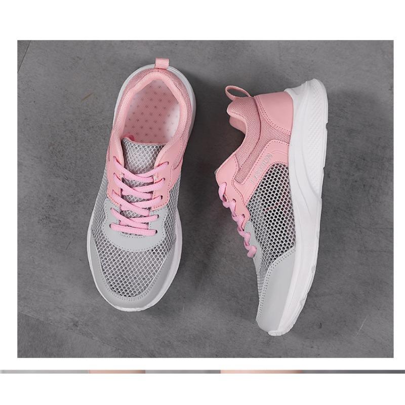 Summer New Korean Casual Sports Shoes for Women Lightweight Soft Soled Hollowed Out Breathable Student Running Shoes